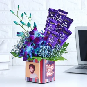 Personalised Floral Gift with Chocolates N Orchids