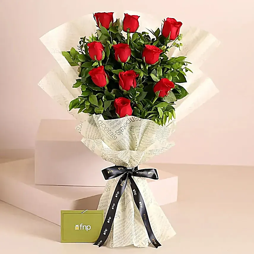 Elegent Vibe Red Rose Bouquet